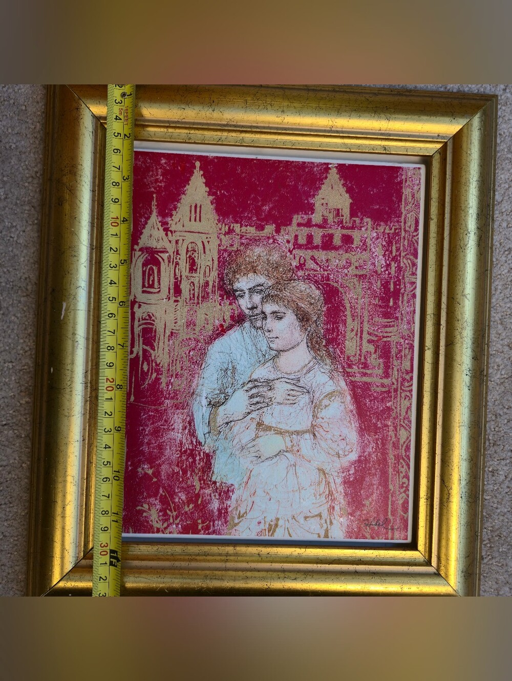 Edna Hibel Eternal Love Limited Edition Framed Lithograph BX312-10 Damage